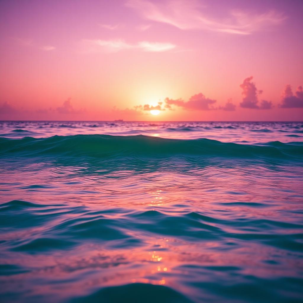 Mystical ocean at sunset